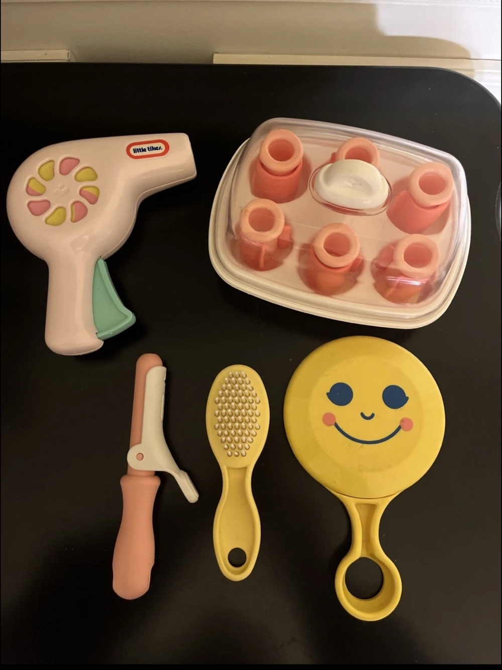 vintage 90s little tikes hair care salon set-all NWOB except (mirror gently used